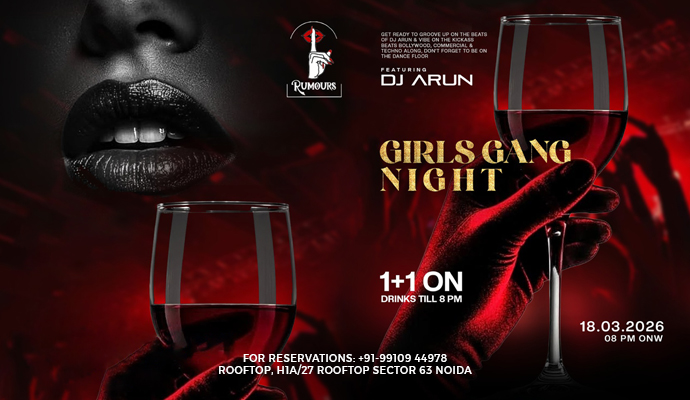 Girls Bang Night at Rumours Rooftop Noida